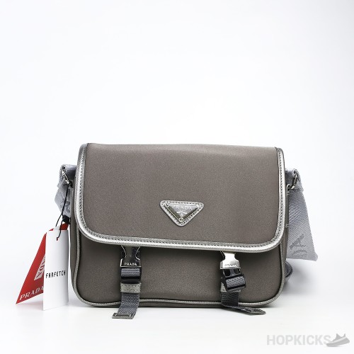 Prada Re-Nylon and Saffiano Shoulder Dark Brown Bag